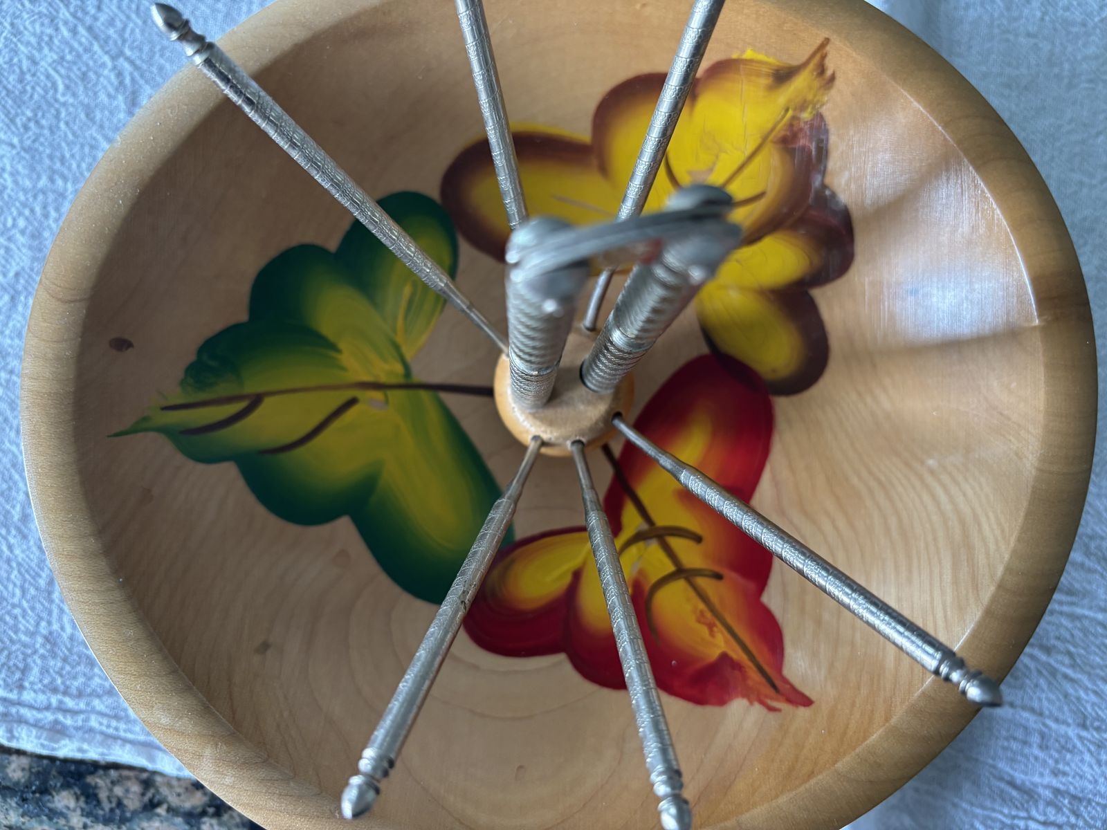 Solid Wood Scandinavian Nut Bowl w/nutcracker tools