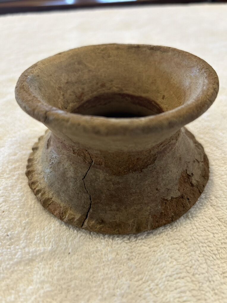 Ancient Native American Earthenware Pottery Lid