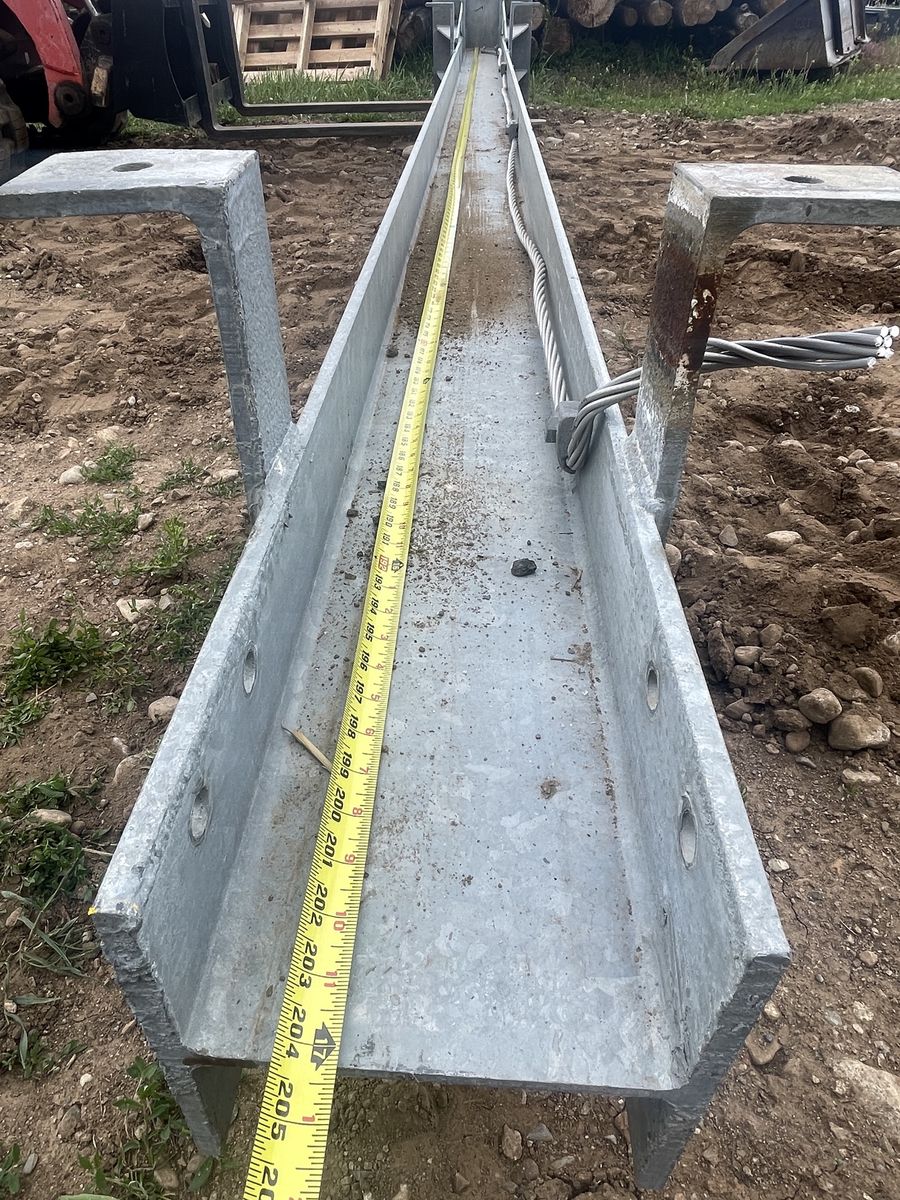17’ galvanized columns and 17’ box cross beams