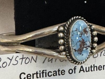 Royston Sterling Silver & Turquoise Cuff Bracelet