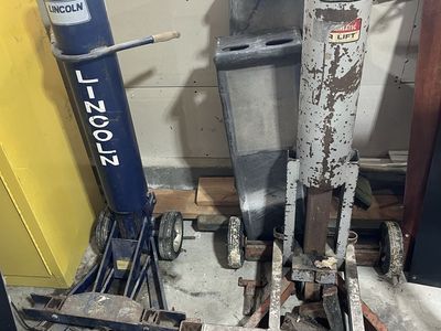 Two portable car lifts