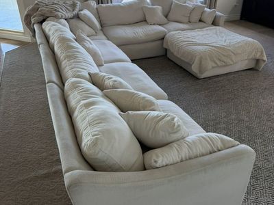 White Modular Sofa With ottoman