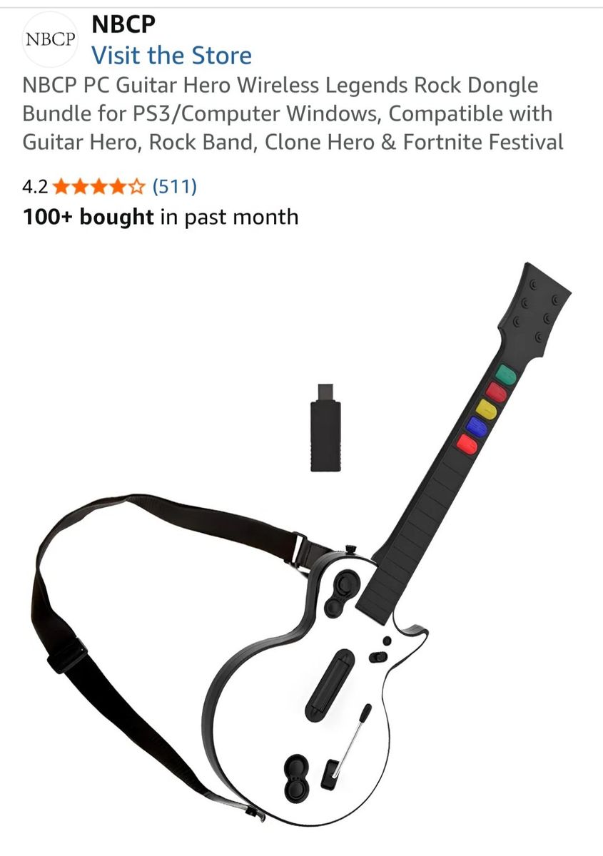 NBCP Wireless Guitar Hero Controller for PS3/PC