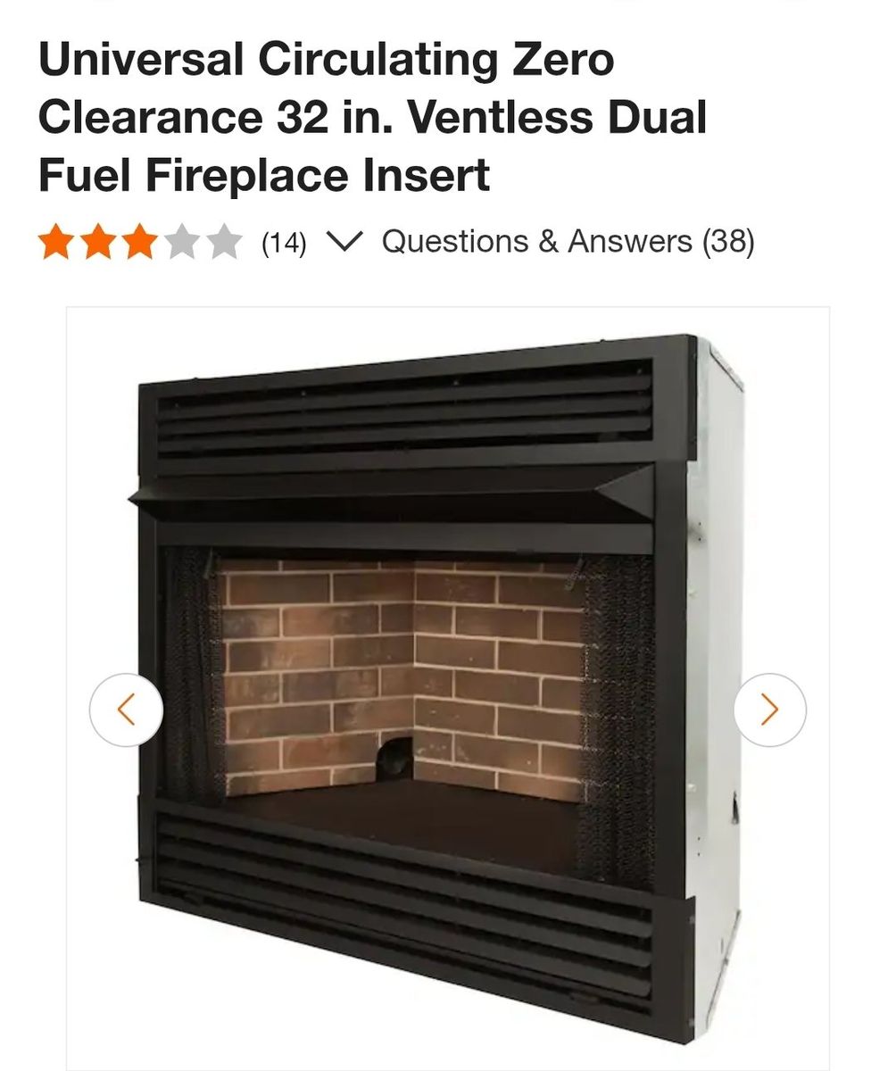 Pleasant Hearth Unvented Firebox PHZC36C - 36 Inch Ventless Fireplace, floor model, as is