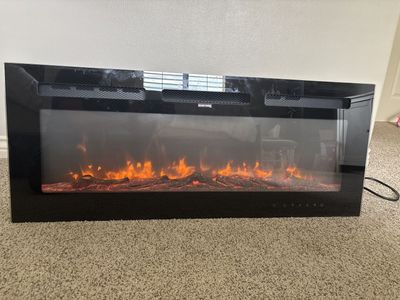 TCL IF-1340 Electric Fireplace - 42" Wall-Mounted / Recessed, 1500W Heater, Black