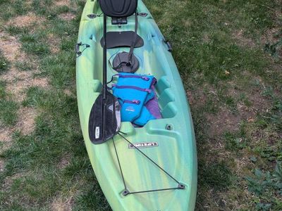 Lifetime Temptation 11' Kayak with Paddle & Life jacket- Green/Yellow