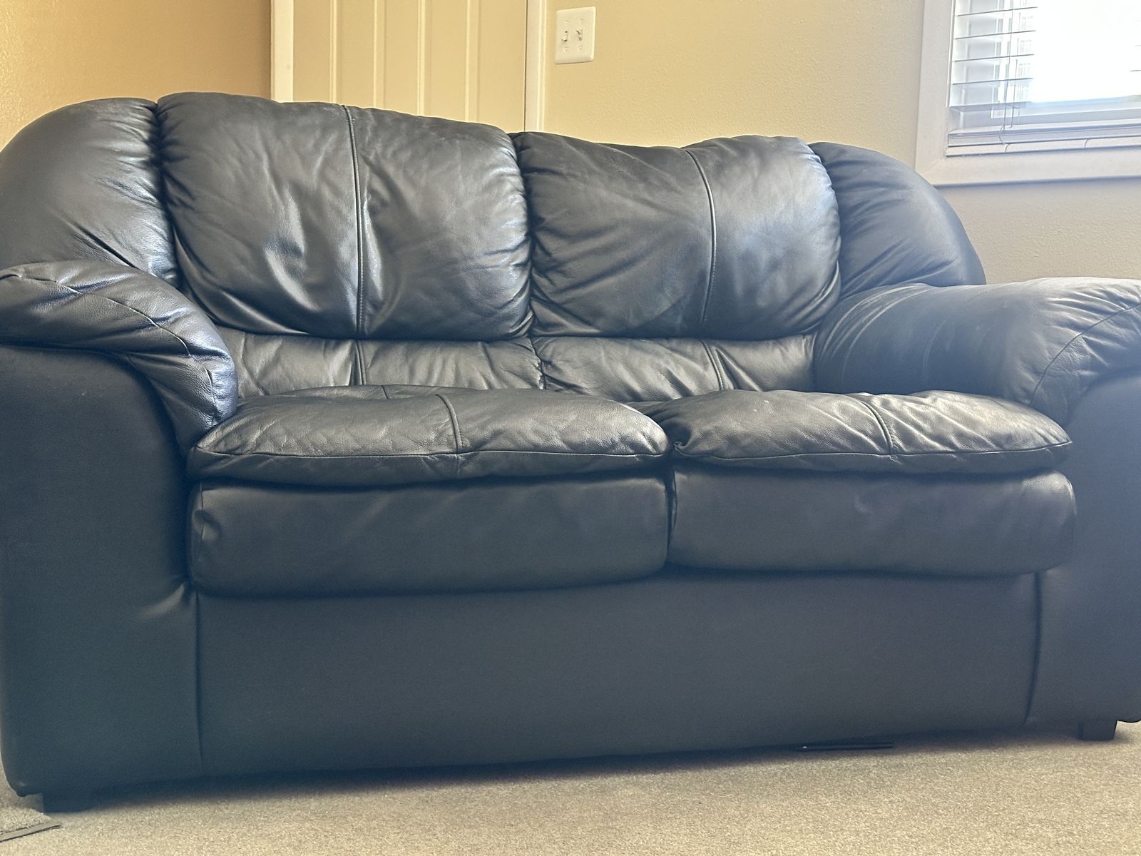 Gently Loved Leather/ Vinyl Loveseat