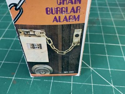 Vintage British Design No. 949431 Chain Burglar Alarm - New Old Stock, Collectible Home Security