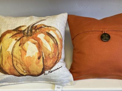Pottery Barn Fall/Autumn Pumpkin Pillow Covers w/ inserts.