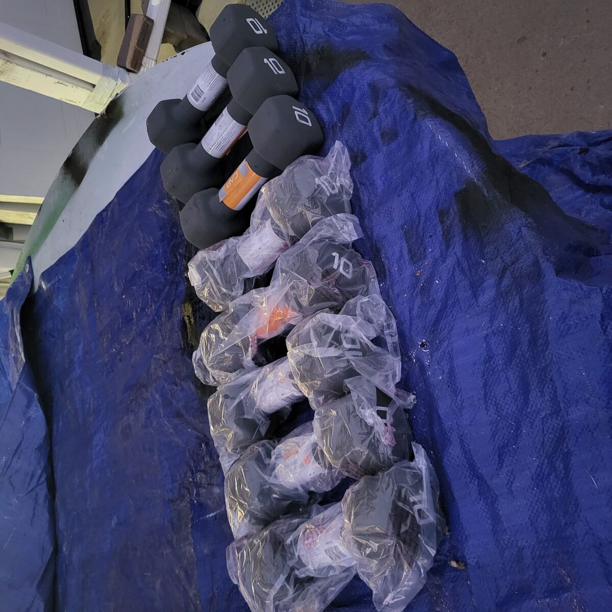 weights, steel rubber coated