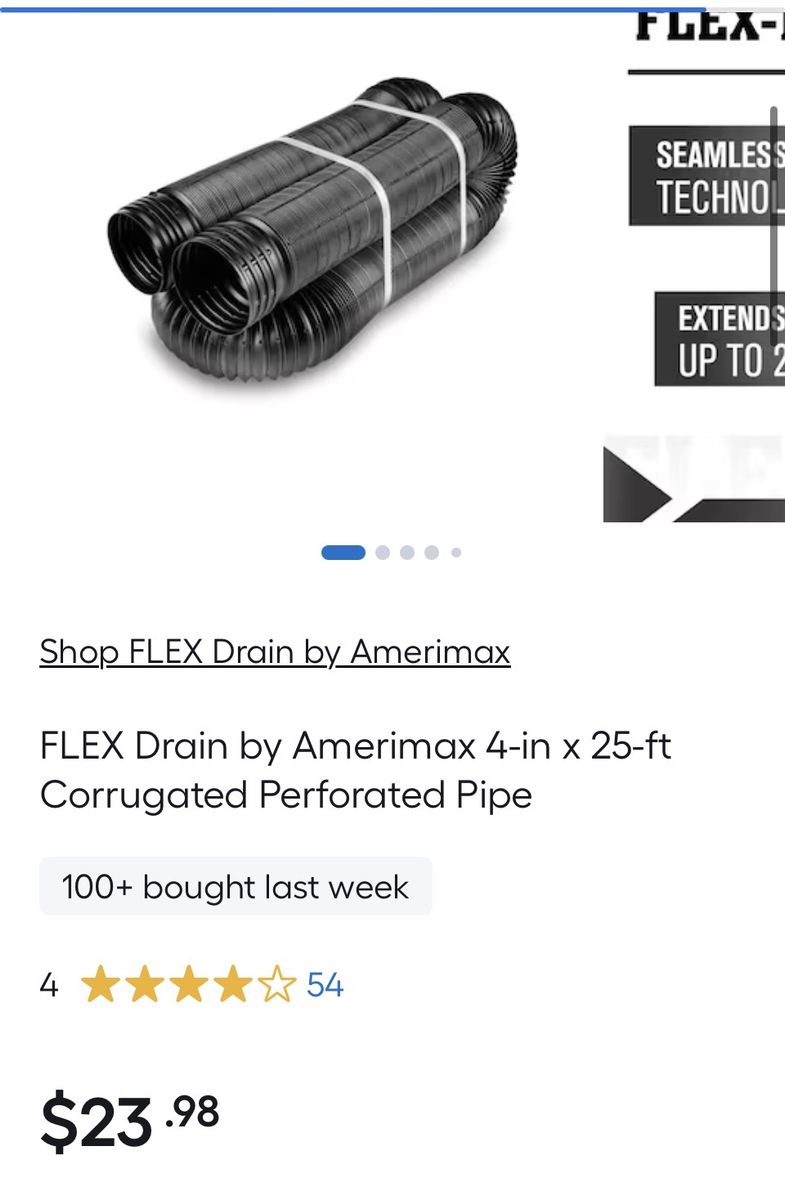(2) 25’ Perforated Expandable Flexible Landscape Drain pipe. New!