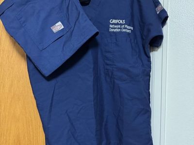 Scrubzone Navy Blue Scrub Set Embroidered Grifols Size Extra Small (XS)