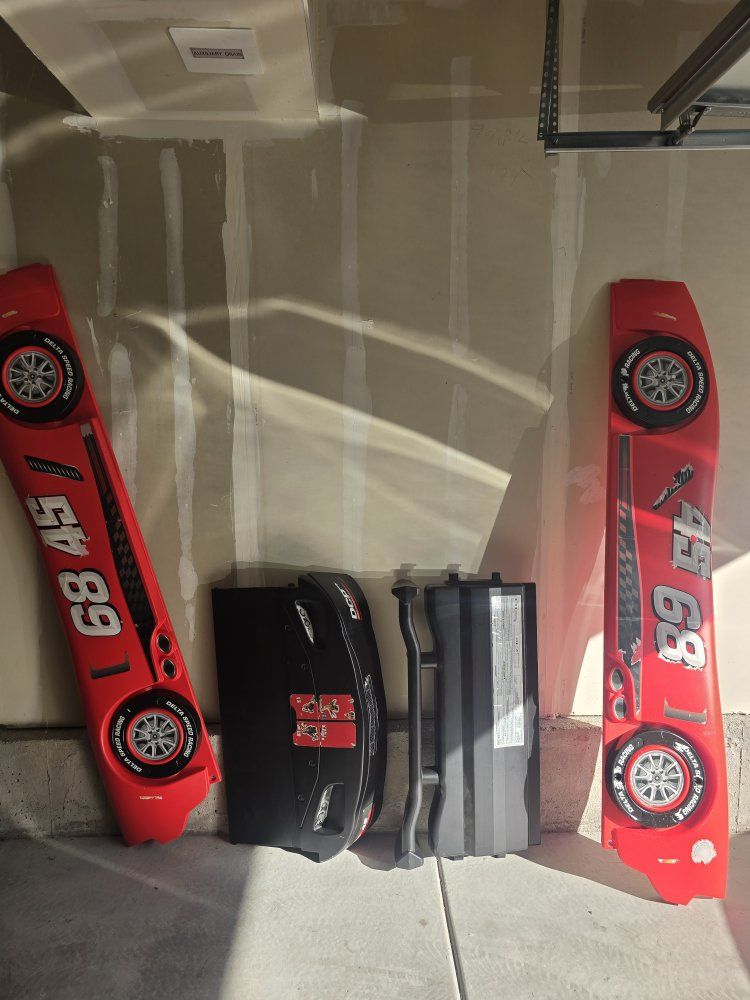 Delta Speed Racing Race Car Bed Frame Parts Side Rails and Headboard