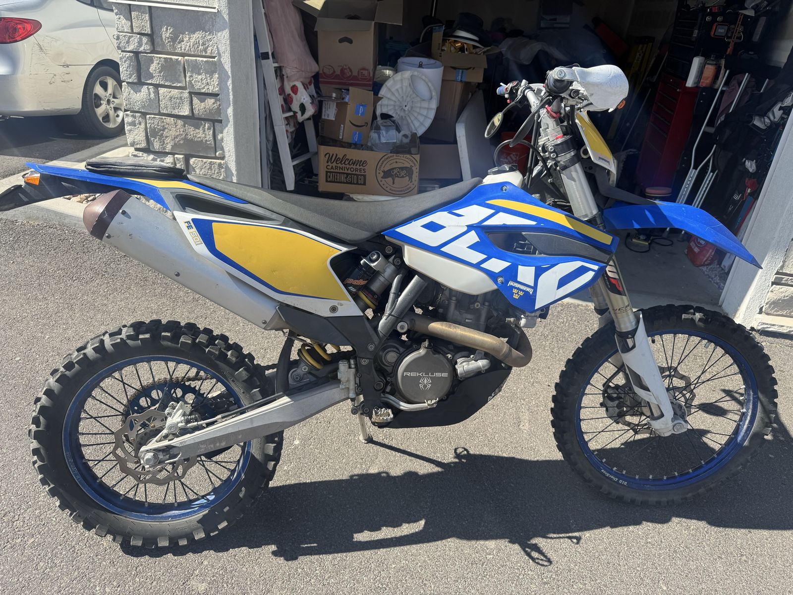 2014 Husaberg FE501 Dirt Bike, 4-Stroke Engine, Blue/Yellow