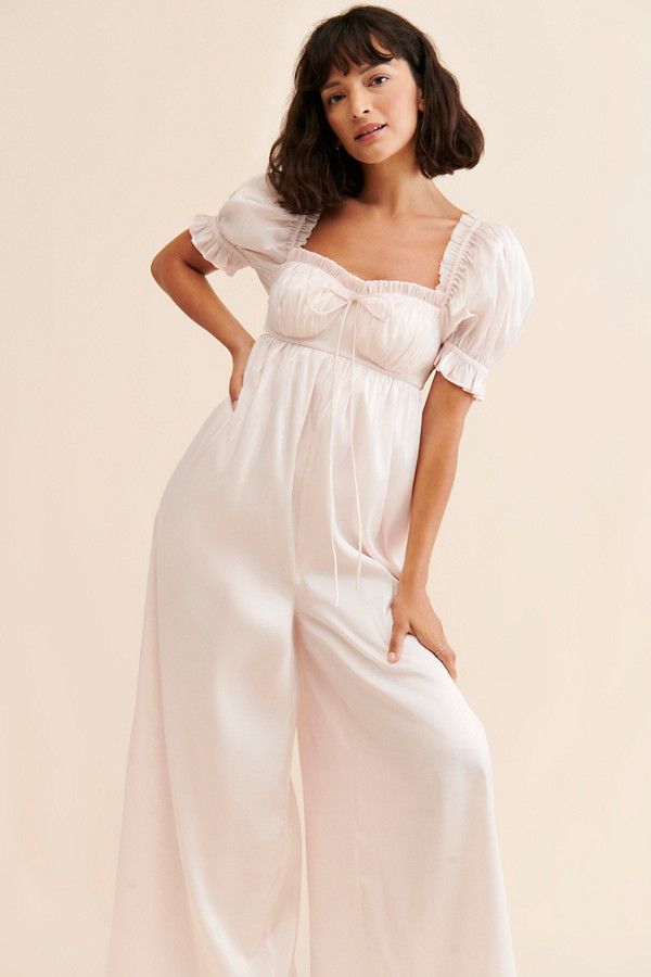 Selkie Seashell Wide Leg Jumpsuit in Pink XL