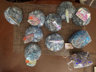 Decorative blue accent gems