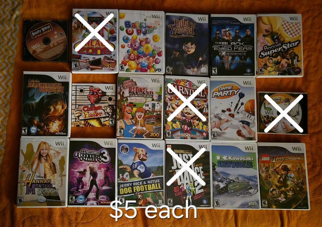 Nintendo Wii games $5 each including Lego Indiana Jones! Trades considered!