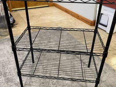 Black Wire Shelving Unit 3-Tier Metal Storage Rack, Adjustable