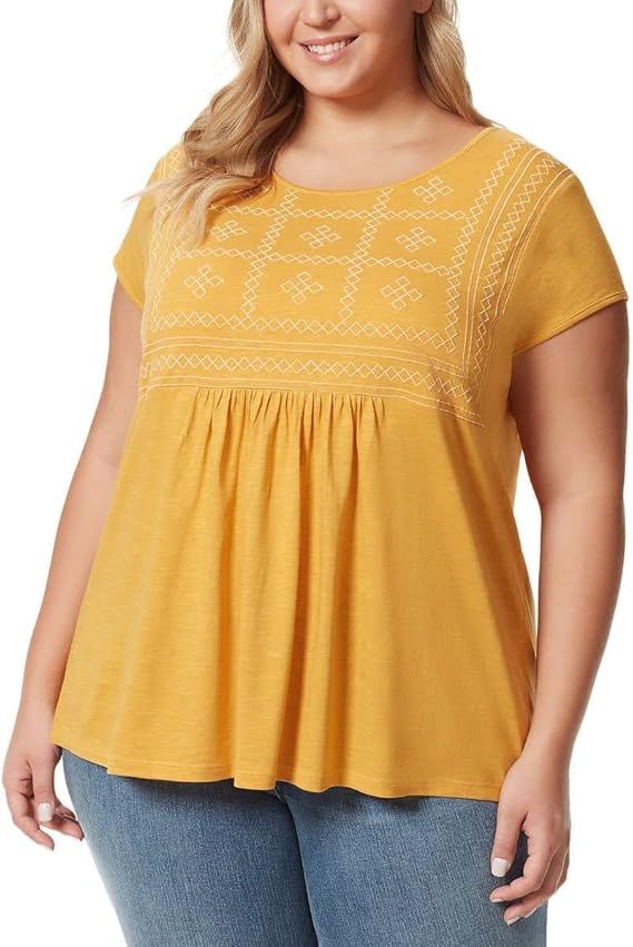 Gloria Vanderbilt Short Sleeve Embroidered Shirt #87600