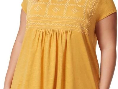 Gloria Vanderbilt Short Sleeve Embroidered Shirt #87600