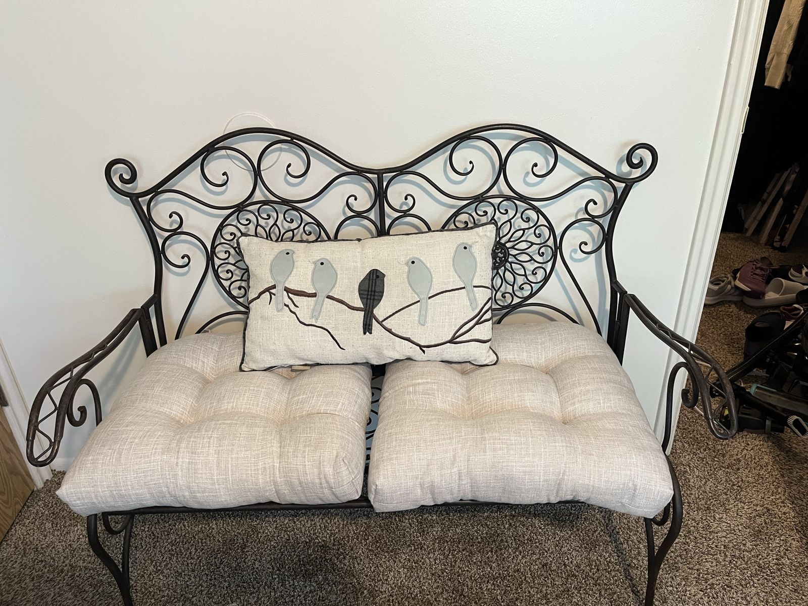 Wrought iron loveseat