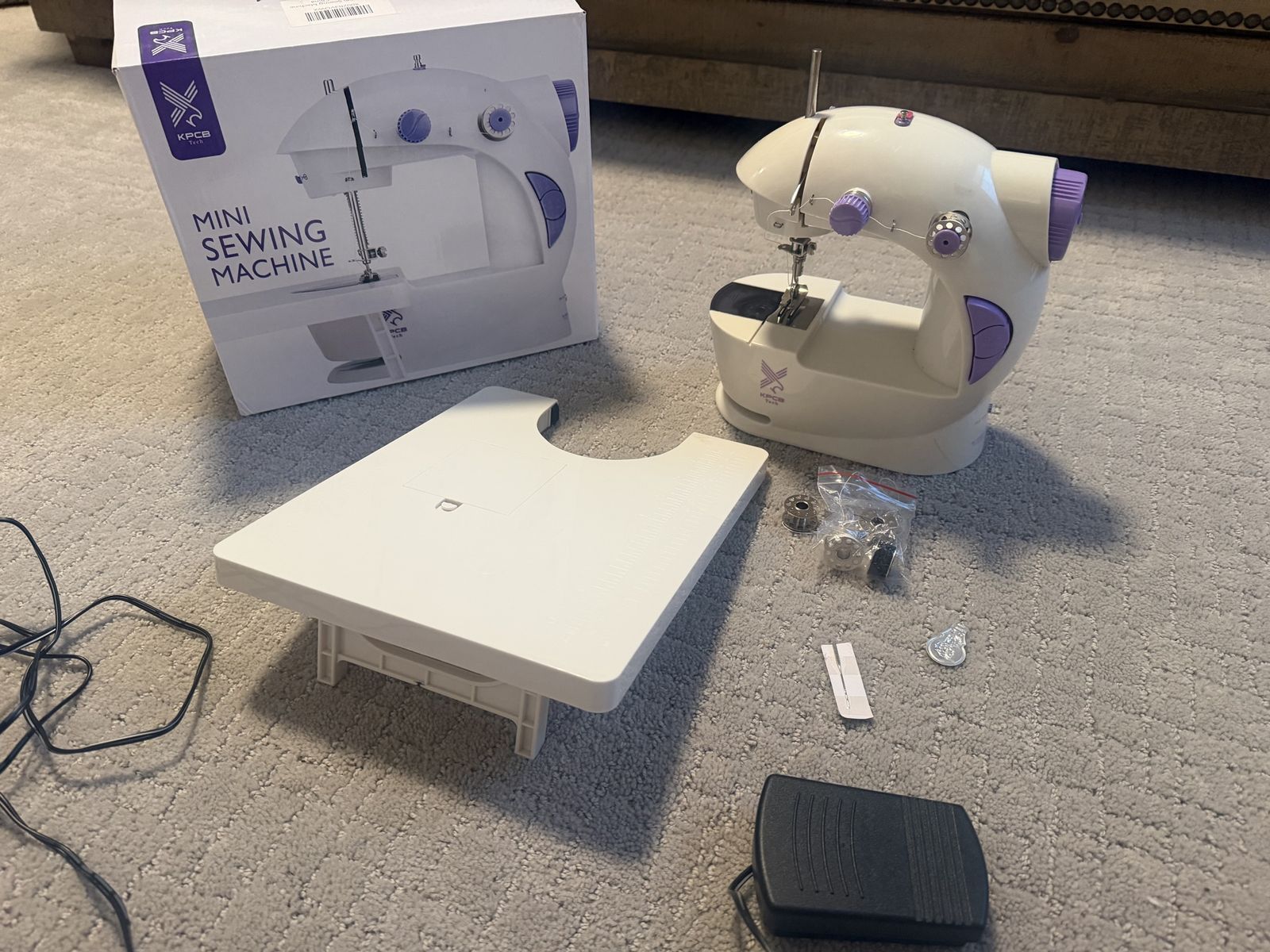 KPC Tech Mini Portable Electric Sewing Machine with Foot Pedal & Extension Table