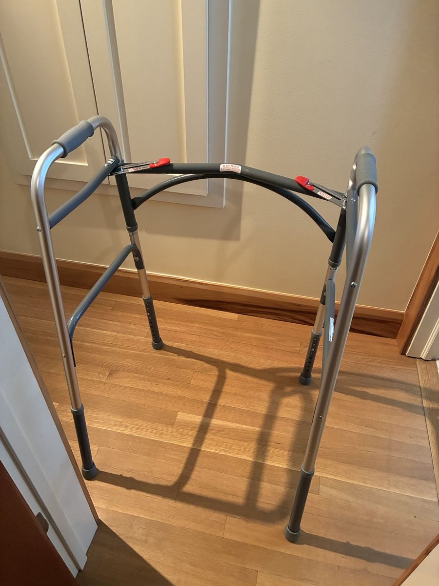 Folding Medical Walker & Commode Chair - Mobility Aid. Crutches