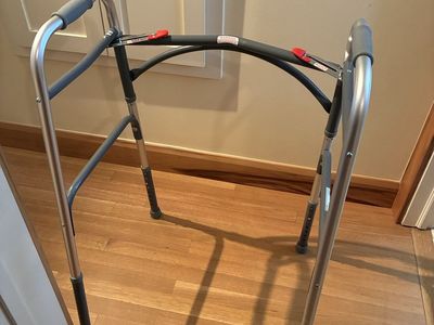 Folding Medical Walker & Commode Chair - Mobility Aid. Crutches