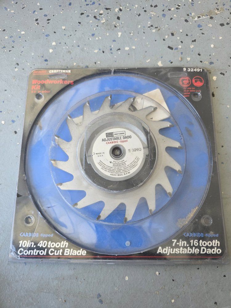 Craftsman Woodworkers Kit: 10in. 40-Tooth Control Cut Blade & 7in. 16-Tooth Adjustable Dado Set