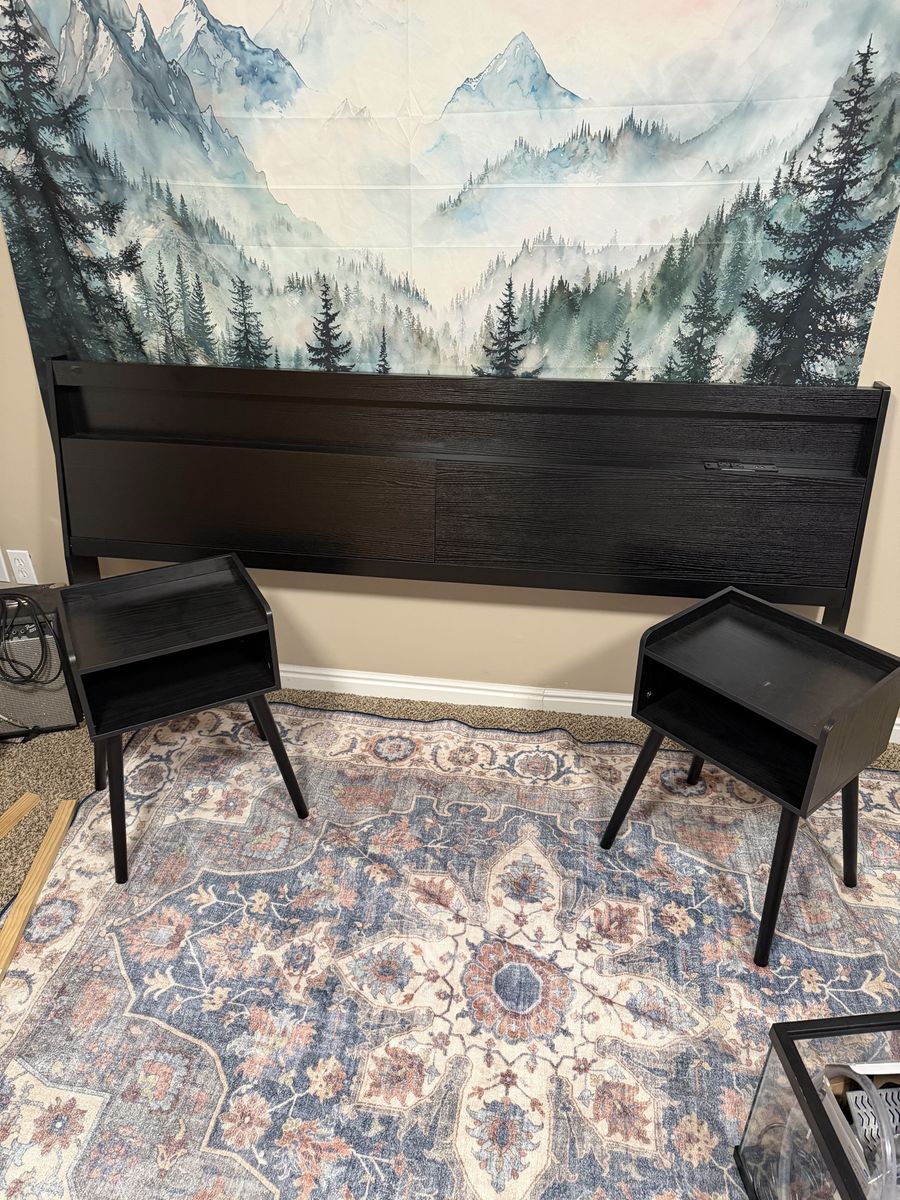 King sized headboard and night stands