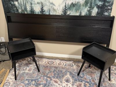 King sized headboard and night stands