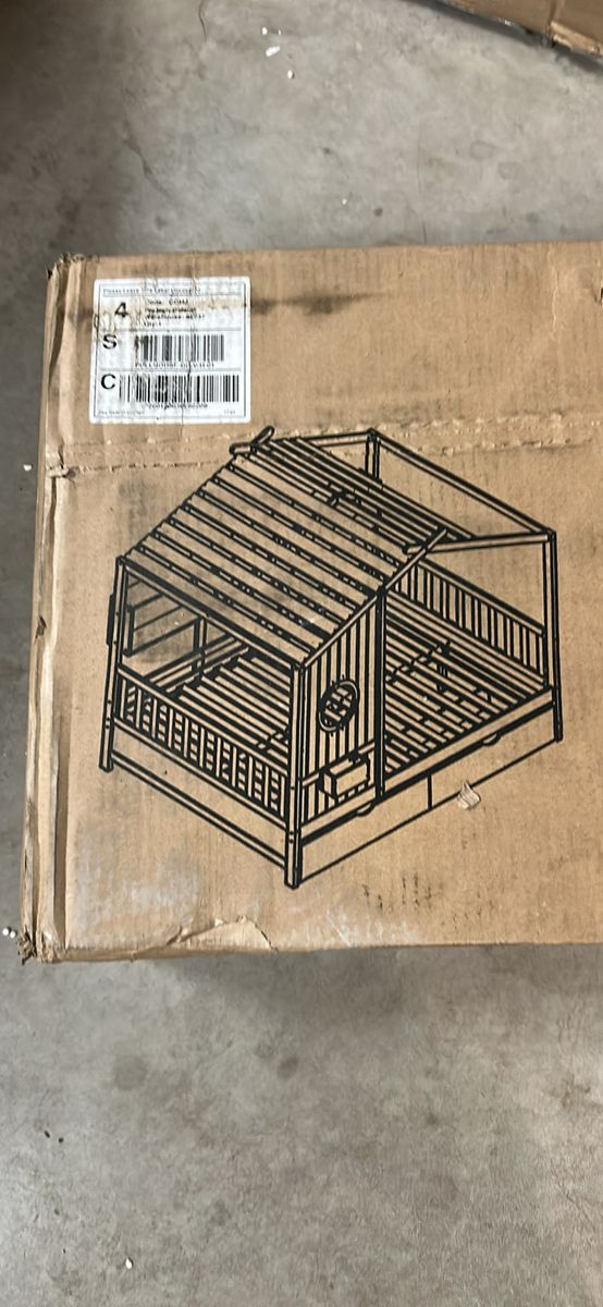 Wooden Playhouse Bed Frame with Drawers in Box
