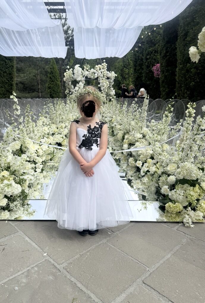 Toddler Girls Elegant Black and White Dress