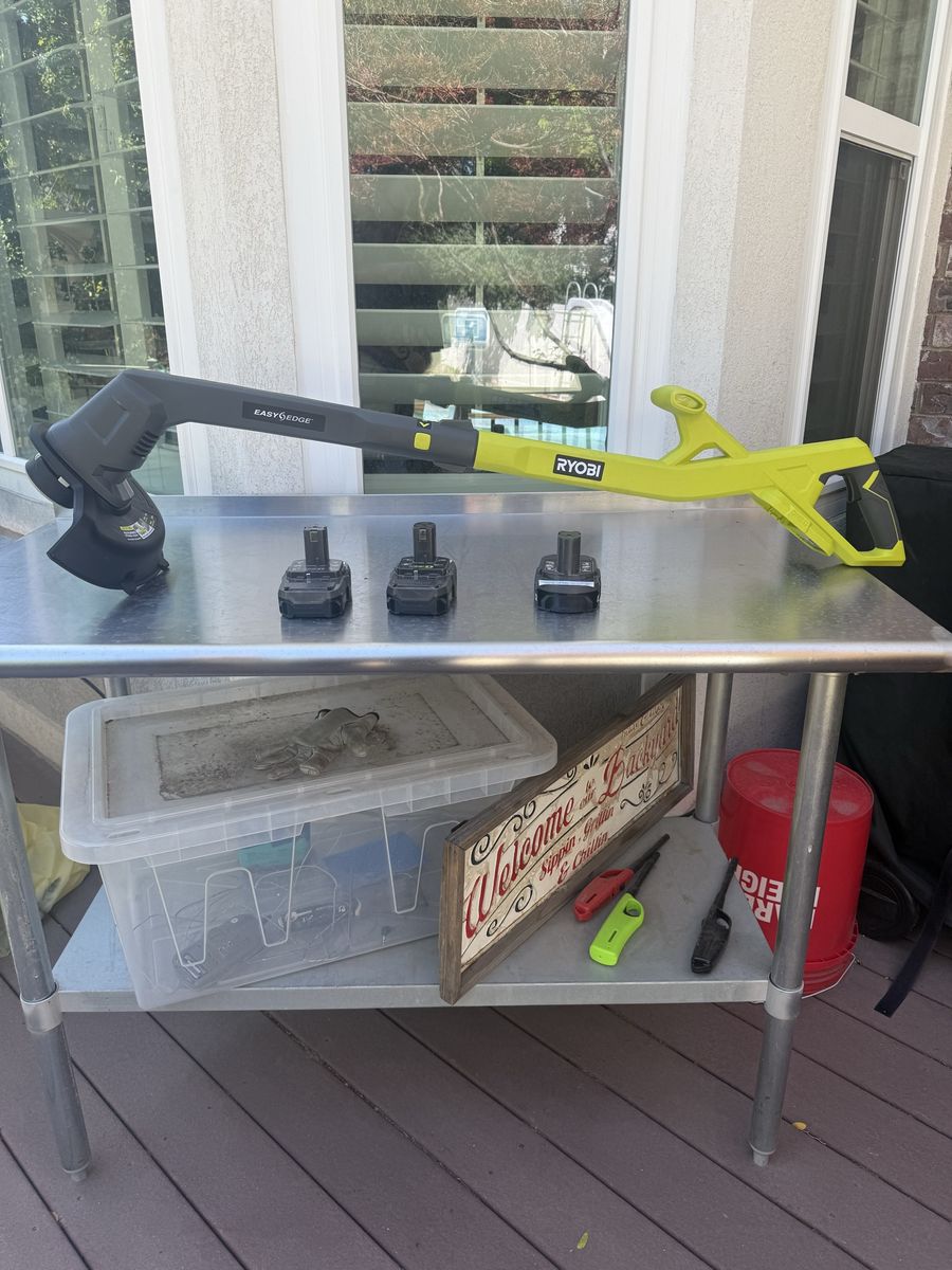 Ryobi 18V Trimmer with 3 Better than New Refurbished Batteries 
