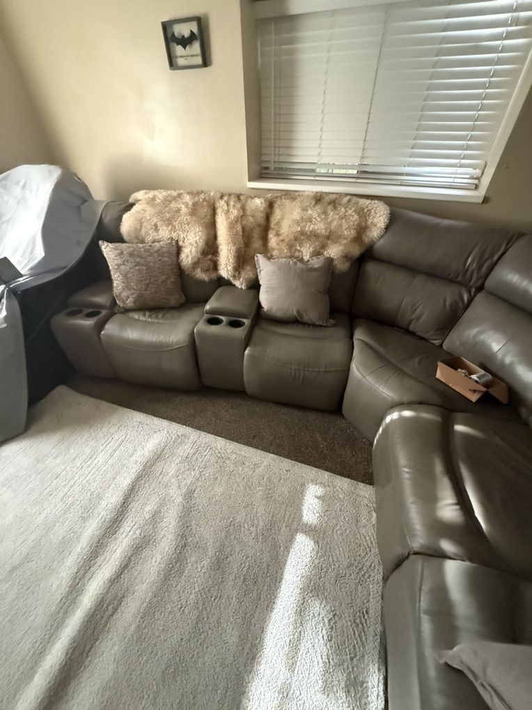 real Learher Sectional Couch