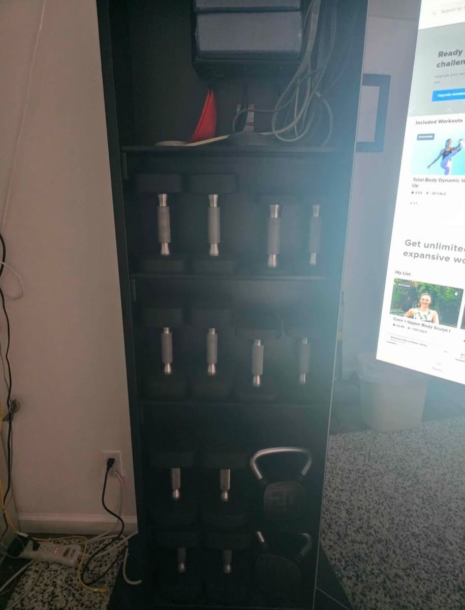 NordicTrack Interactive Fitness Mirror with Built-in Storage Rack and Full Set of Weights