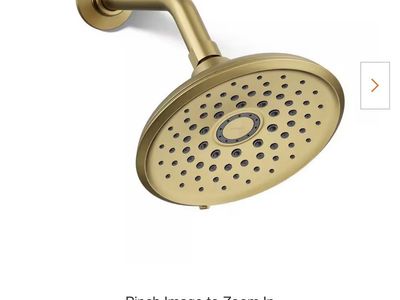 Gold Kohler Shower Head - New, Cursiva