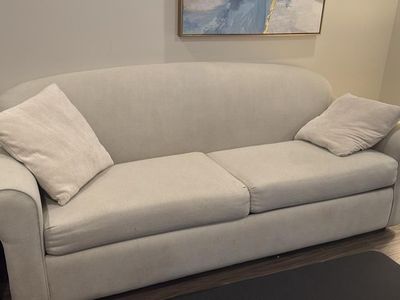 Light Gray Fabric Sleeper Sofa / Hide-A-Bed Couch with Mattress