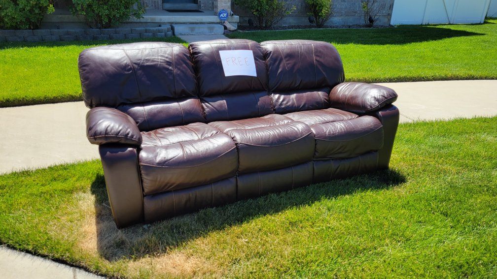 Faux Leather Reclining Couch