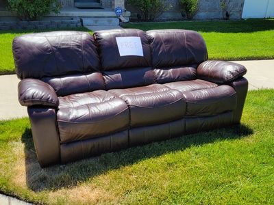 Faux Leather Reclining Couch