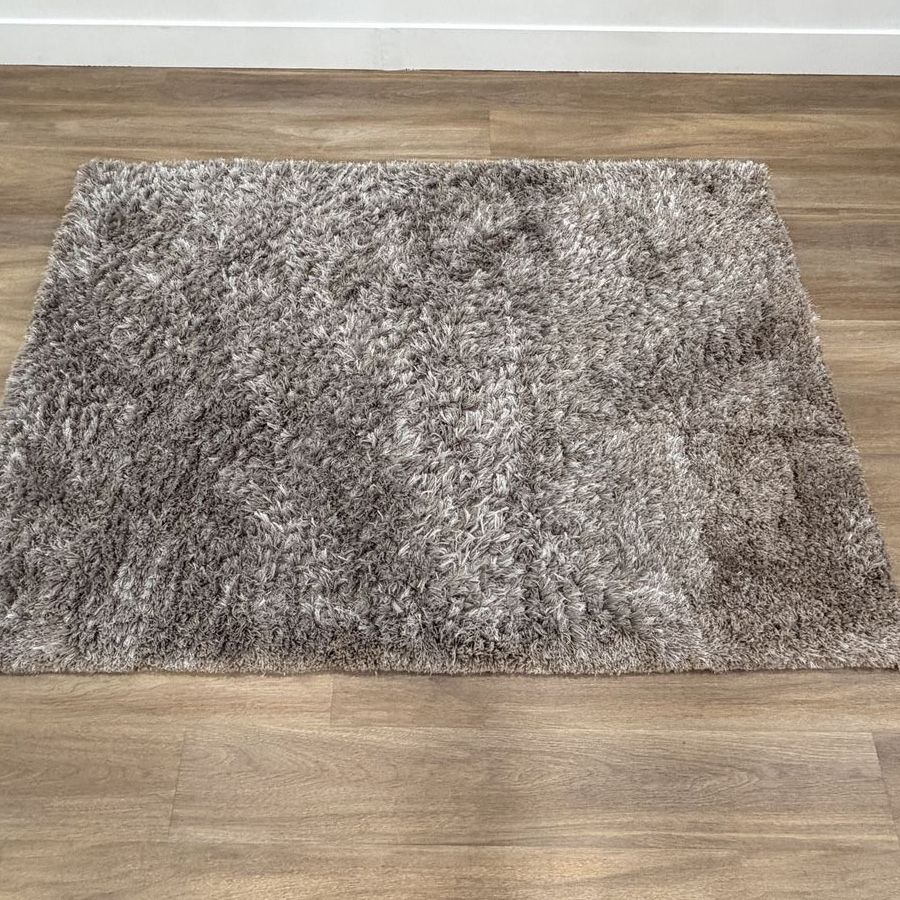 SAFAVIEH South Beach Shag Area Rug SBS562B Silver 4' x 6' Polyester/Cotton Blend