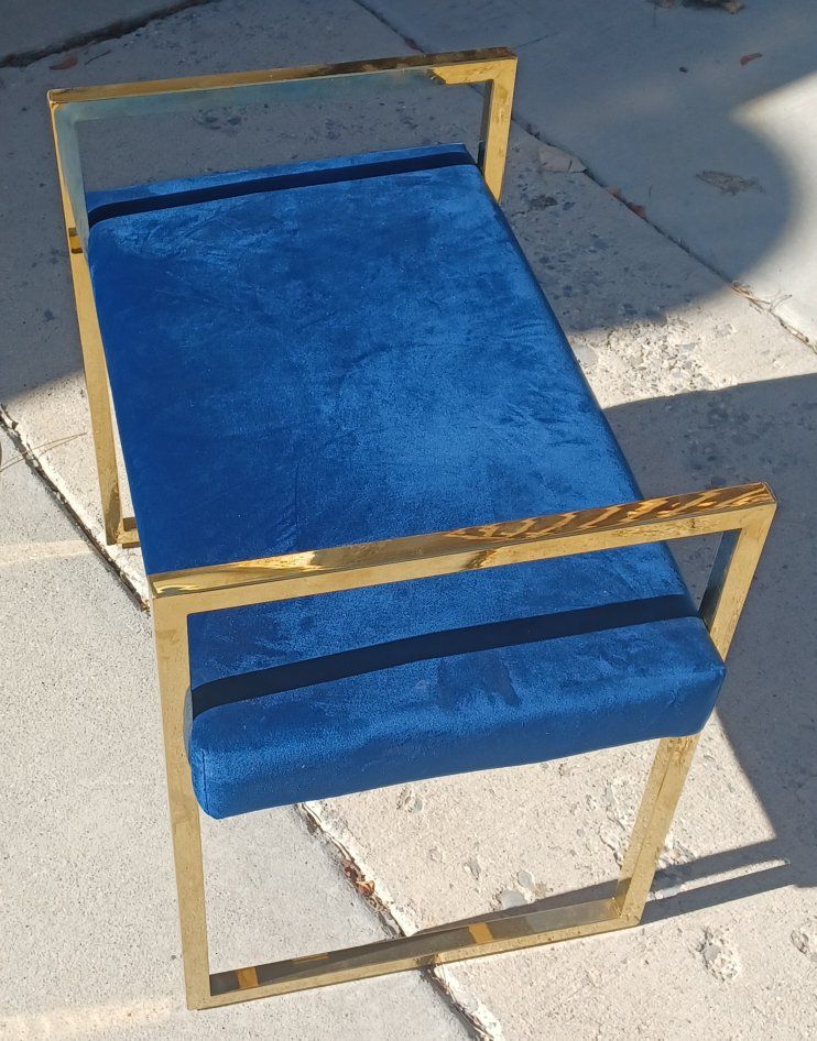 Blue Velvet Bench