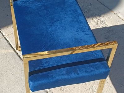 Blue Velvet Bench