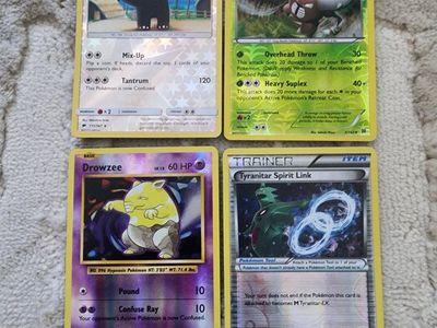 Pokémon TCG Vintage Reverse Holo Card Lot: Bewear, Pinsir, Drowzee, & Tyranitar Spirit Link