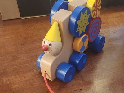 Haba Circo Wooden Pull Toy Bright Color Wheels