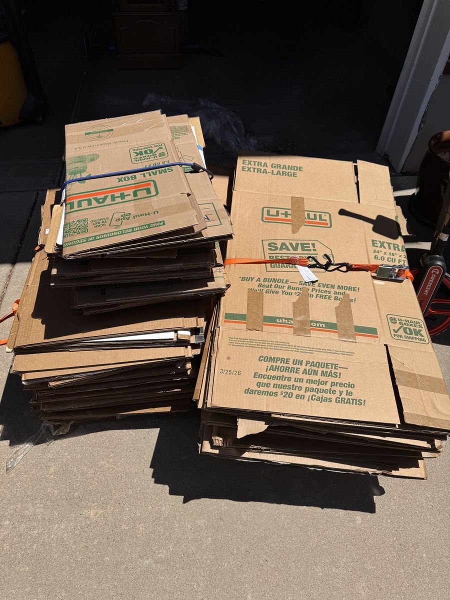 FREE U-Haul Moving Boxes: Small, Medium, Large, & Extra Large - Good Used Condition