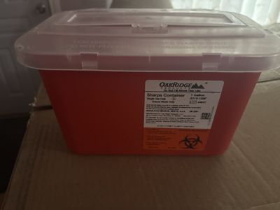 OakRidge 1 Gallon Sharps Container - Biohazard Waste Disposal, Single Use Only