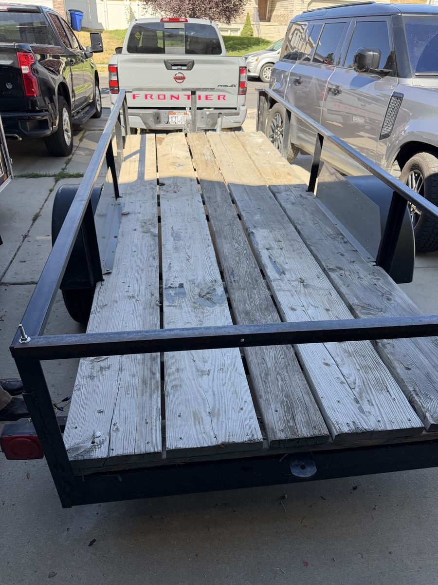 Utility Trailer with Wood Deck and Metal Frame