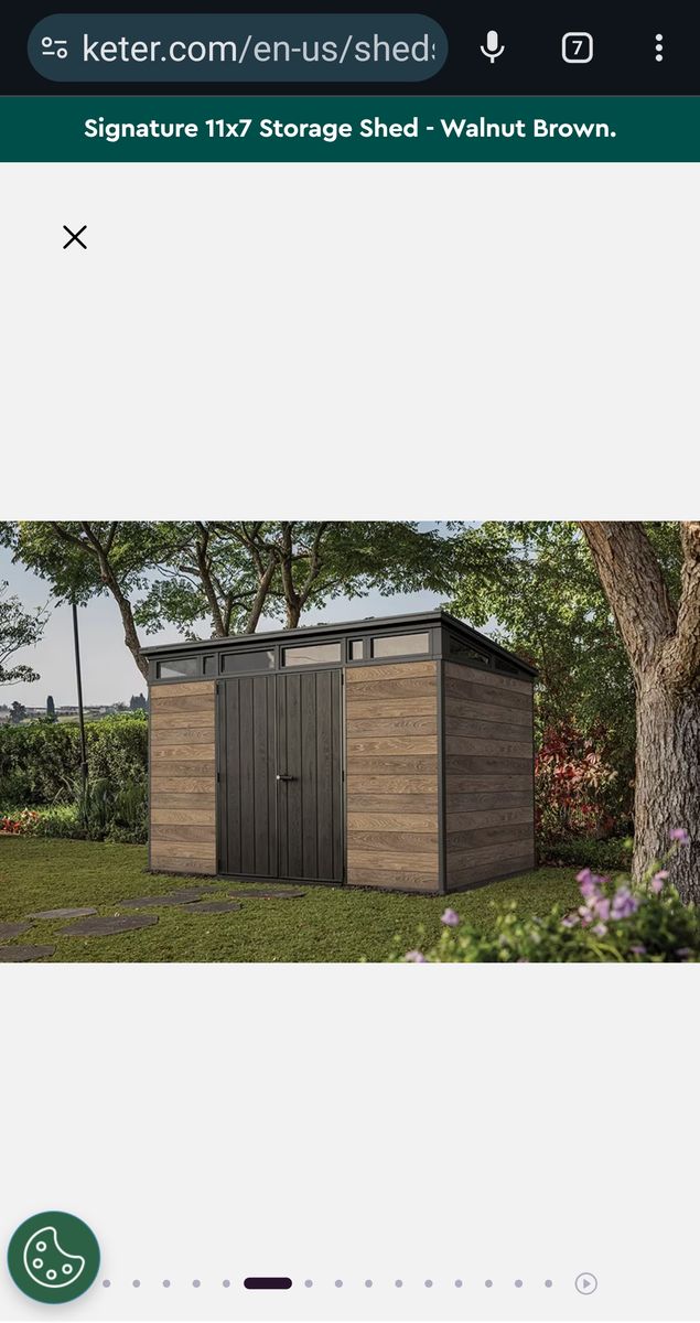 11x7 KETER Signature shed. Walnut color.