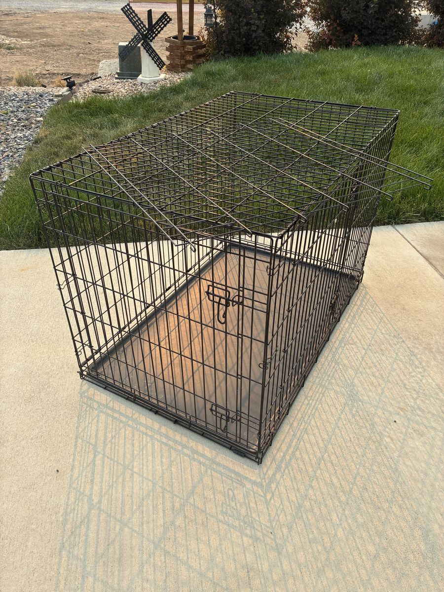 Big dog crate xxl 48” kennel folding wire pet cage